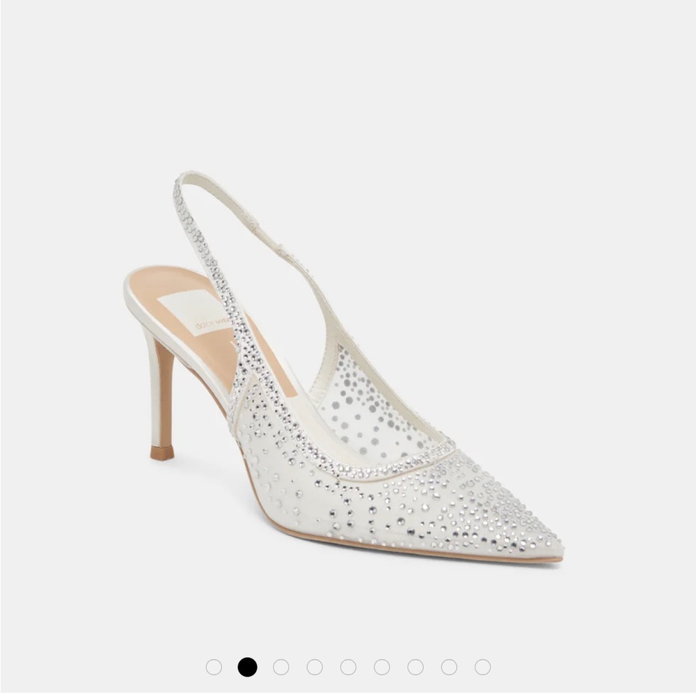 NEVER WORN. White mesh high heels